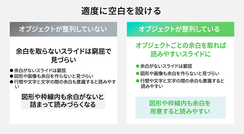 適度に空白を設ける