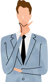 何かに悩む男性のイラスト